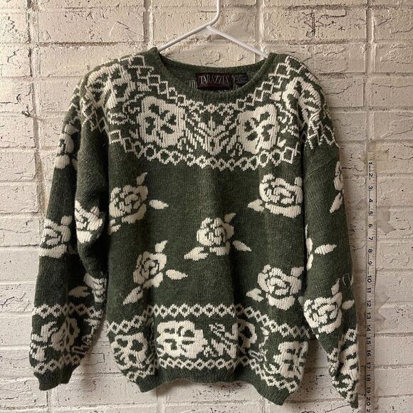 Vintage 80 Tarazzia Sweater Grandma Acrylic Blend Textured Retro Size Large - Picture 1 of 11